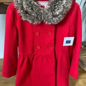 Girls red coat size 6